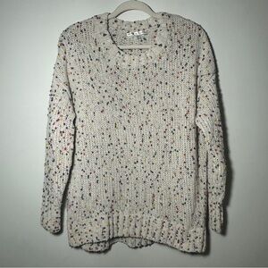 Seven 7 Cream Chunky Knit Popcorn Confetti Sweater Size Small